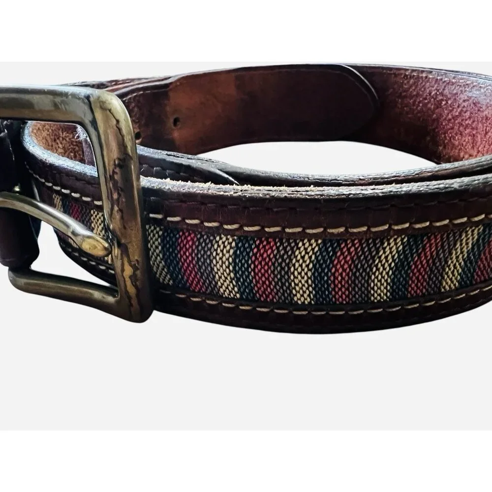 Duluth Trading Co Leather‎ & Fabric Men’s Belt Size 38 #60520